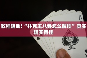 教程辅助!“扑克王八卦怎么解读”其实确实有挂